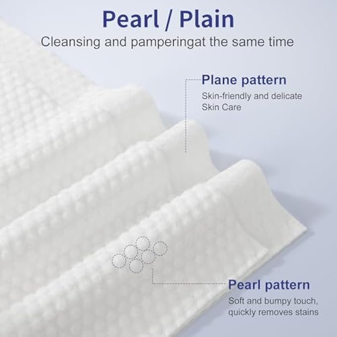 Mcherry DISPOSABLE FACE CLOTHS FOR WASHING, 100% COTTON FACIAL WIPES, TOWEL LINT FREE, SOFT DRY WIPE FACIAL TISSUE, FOR CLEANING MAKEUP REMOVING OFFICE OUTDOOR (WHITE, 20 * 20 * 2PCS) - Image 2